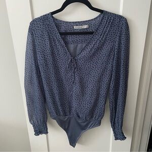 Abercrombie & Fitch Blue Leopard Print Bodysuit